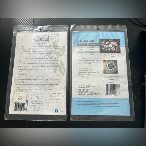 Set of Two- Sewing Project Patterns- Place Mats and Bag- accessories - Picture 2 of 4